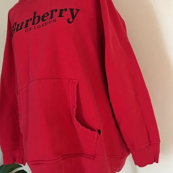 Oversized Distressed Vintage Burberry Hoodie - Picture 3 of 8